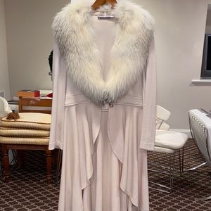 David Rodriguez Sweatercoat with Fur Collar